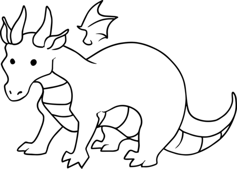 Cartoon Dragon Coloring Page